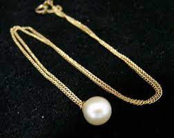 Romantic Vintage 14k Gold 7 Mm Pearl Necklace 15 5 Inch 14k Fine Chain Is Signed On Clasp And Tag Auto Made Bridal Jewelry Gold Pearl Necklace Elegant Jewelry