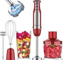 Immersion Blender Handheld for Kitchen,Emulsion Blender Handheld,6 Speed  Electric Hand Mixer with BPA Free Attachments:Chopper Bowl,Whisk,Milk ...