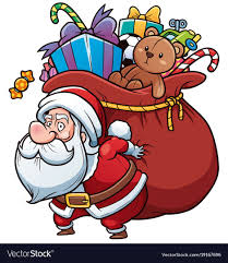 Vector Illustration Of Cartoon Santa Claus Holding Big Gift Bag Download A Free Preview Or High Qual Santa Claus Drawing Christmas Cartoons Santa Claus Vector