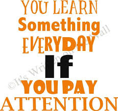 You Learn Something Everyday If You Pay Attention Vinyl Etsy