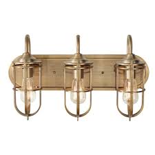 Led light bathroom mirrors bath the home depot. Feiss Urban Renewal 3 Light Dark Antique Brass Vanity Light Home Depot