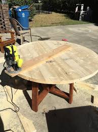 Diy Round Trestle Dining Table Diy Dining Table Diy Patio Table Round Outdoor Table