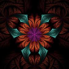 Orange floral pattern shower curtain. Fractal Flower Fantasy Floral Pattern Design Mystical Mandala Blossom Black Fantasy Black Pattern Pikist