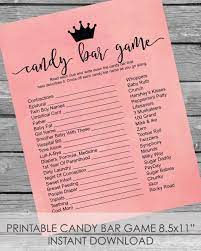 We have diy versions and easy, printable versions for you to choose from! Printable Baby Shower Candy Bar Game Pink With Princess Crown Print It Baby