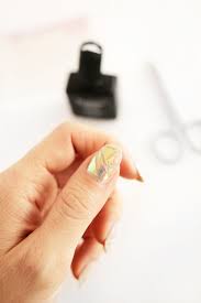 And transfer the decal onto your nail! Hologram Nail Decal Diy A Beautiful Mess