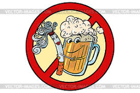 Prohibition was in effect for 13 years before it was repealed in 1933 by the 21st amendment. Beer And Cigarette Sign Ban Vector Clipart