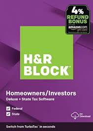 H R Block Tax Software Deluxe State 2019 With 4 Refund Bonus Offer Amazon Exclusive Pc Download Block Tax Software Hr Block Software