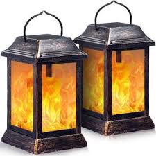 Generic Sz 19003 Tomcare Solar Lights Metal Flickering Flame Solar Lantern Outdoor Hanging Lanterns Lighting Heavy Duty Solar Powered Waterproof
