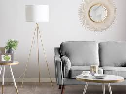 Stehlampe Gold Weiss 148 Cm Vistula Beliani De