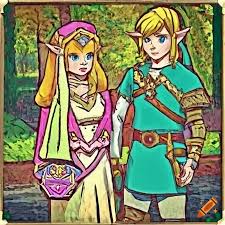 Link and princess zelda from legend of zelda: twilight princess are  walking in central park, new york