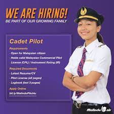 For those aspiring to become a commercial airline pilot. Fly Gosh Malindo Air Pilot Recruitment Cadet Pilot 2019