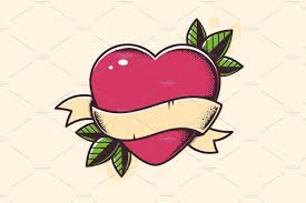Heart Tattoo Heart Tattoo Tattoos Vector Illustration