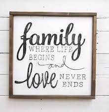 Family Where Life Begins And Love Never Ends Wood Sign Wooden Signs With Sayings Diy Wood Signs Wood Wall Art Decor