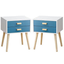 Livraison rapide, economies garanties et stock permanent ! Lot De 2 Table De Chevet Style Scandinave Avec 2 Tiroirs Table Nuit Bleu Blanc 45 35 59 5cm Achat Vente Chevet Lot De 2 Table De Chevet Soldes Sur Cdiscount Des Le 20 Janvier Cdiscount