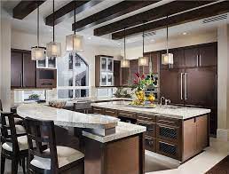 Medium Sized Kitchen With Two Islands One Island Is 2 Levels For An Elevated Eat In Counter Cont Luxury Kitchen Design Kitchen Remodel Small Luxury Kitchens