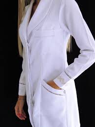 Jaleco Feminino Acinturado Ponto Palito Bordado 10343 Jaleco Feminino Costura Fashion Feminino