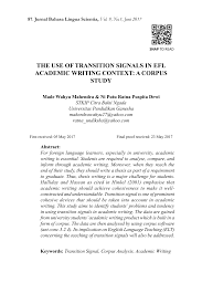 In the us, for example, professional athletes are more highly honored than college professors, in part because the society. Pdf The Use Of Transition Signals In Efl Academic Writing Context A Corpus Study