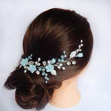 Blue Hair Vine Aqua Hair Piece Wedding Hair Vine Blue Bridal Etsy Gold Hair Piece Wedding Hair Pieces Wedding Hair Pins