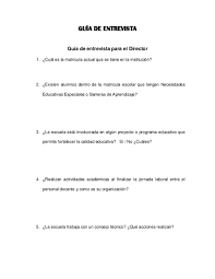 Pdf Guia De Entrevista Guia De Entrevista Para El Director Danilu Rojas Academia Edu