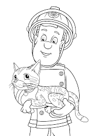 Fireman Sam Coloring Pages For Kids Printable Free Pompier Sam Le Pompier Livre De Couleur