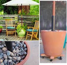 The second type is a freestanding base. 10 Best Diy Umbrella Base Ideas Outdoor Umbrella Patio Umbrella Stand Diy Patio