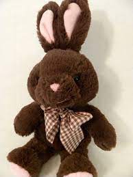 Homerbest 15 Plush Brown Bunny Rabbit Soft Stuffed Animal Plaid Ribbon Pink Homerbest Soft Stuffed Animals Plaid Ribbon Animals