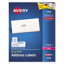 Avery.ca avery 5160 label template. Avery 5160 Easy Peel White Address Labels 1 X 2 5 8 3 000 Labels Walmart Com Walmart Com