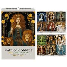 Warrior Goddess 2025 Moon Phase Calendar, 2025 Wall Calendar with 12 Month