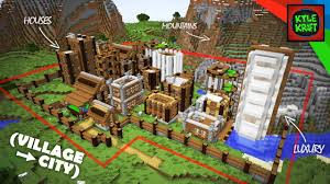 I show you how to make a bathtub, a sink and other furniture. Minecraft A Mountain Village Village City Survival Base Youtube