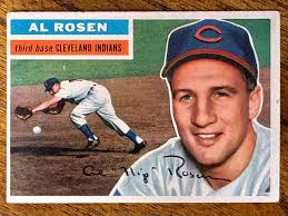 1956 Al Rosen Gray Back Topps Baseball Card #35, No Creases