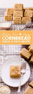 This gluten free + vegan cornbread is fluffy and light with an amazing texture from the cornmeal! Gluten Free Vegan Cornbread Bakerita