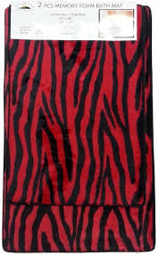 These rugs have smaller dimensions than area rugs and are ideal for catching water as you step out of the bath or shower. Zebra Red And Black 2pc Memory Foam Bath Mat Rugs Set Buy Online In Andorra At Andorra Desertcart Com Productid 13673674