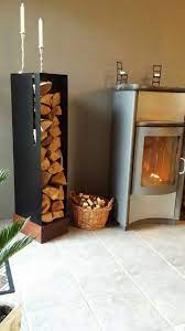 A stylish tile design is a great way to highlight your fireplace surrounds, hearths. Holzlager Wohnzimmer Firewood Storage Indoor Indoor Firewood Rack Firewood Rack