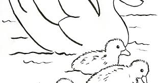 Duckling with ice cream coloring page. Duck Family Coloring Page Art Starts