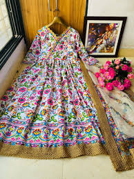 3.7 out of 5 stars. Partywear Floral Anarkali Gown Exclusive Party Wear Anarkali Styled Tunics Are A Step Ahead In The Collection Featuring Vibrant Prints And Shades On Denim Jute And The Full Sleeve Red Anarkali