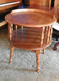 Heywood Wakefield Round 2 Tier Maple Side Table T173 Maple Furniture Side Table Round Side Table Redo