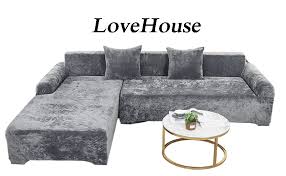 Lege den sofaüberwurf über deine polster und drücke den stoff an den sitzkanten ein , damit die sitzfläche glatt ist. Amazon De Velvet Plusch Schonbezug Sofa Stretch Sofa Uberwurf Sofabezug Weich Dick Sofahusse Fur L Form Schnittcouch 1 2 3 4 Sitzer Blau Loveseat