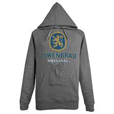 Free shipping for many products! Lowenbrau Beer Pouch Grey Hoodie