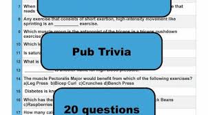 If you feel pain during exercise, you should do what? Fitness Health And Nutrition Trivia Fun And Games Pub Etsy In 2021 Health And Nutrition Fitness Quiz Nutrition