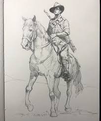 I Know I Just Said In An Earlier Post I Was Going To Take A Small Break Drawing Warriors And Soldiers But Soldier Drawing Horse Art Drawing Military Drawings