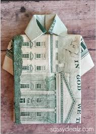 You can use store bought cut outs or use recycled pieces of scraps and ribbon. Dollar Bill Origami T Shirt Father S Day Card Crafty Morning