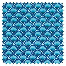 Coton Imprime Wasabi Bleu Coupon De Tissus Tissu Tissus