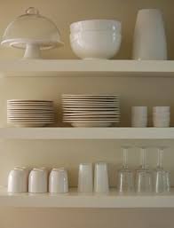 So for the shelves we wanted to do a floating shelf, and also a simple, clean lined design. Floating Shelves What An Open Airy Feel They Bring To A Room White Floating Shelves Floating Shelves Kitchen Kitchen Wall Shelves