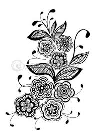 Element De Design Magnifique Motif Floral Noir Et Blanc Dessin Noir Et Blanc Motif Floral Noir Et Blanc