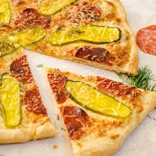 Dill Pickle Pizza with Crispy Salami - Food Above Gold