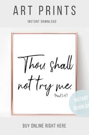 Funny Quote Bedroom Decor Thou Shall Not Try Me Wall Art Etsy Funny Wall Art Kitchen Art Printables Etsy Wall Art
