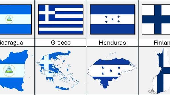 All Blue and White Country Flags