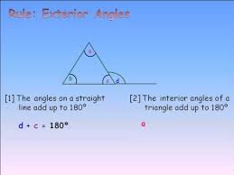 Label each known angle with the corresponding find the measure of angle c by subtracting the total of the two measurements from 180 degrees to find the measure of the third angle. G7 Exterior Angles Triangle Finding The Unknown Angle Youtube