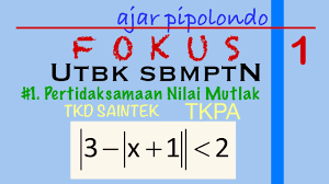 Sifat inilah yang bisa dipakai untuk menentukan himpunan penyelesaian pada soal pertidaksamaan nilai mutlak yang diberikan. Fokus Utbk Sbmptn Pertidaksamaan Nilai Mutlak Matematika Saintek Dan Soshum Youtube