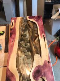 River Rock Epoxy Pour Table Etsy Diy Resin Table Resin Furniture Wood Resin Table